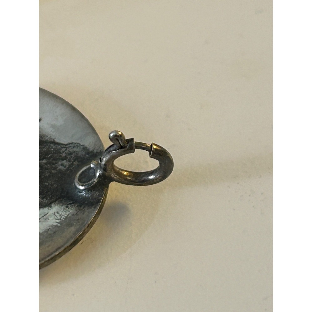 Vintage Hot Air Balloon Round Charm Pendant 1" Marked P 925 - Picture 6 of 6